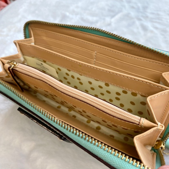 Kate Spade Light Blue Large Zip Around Continental Wallet with Original Tags - Picture 9 of 16